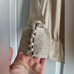 100% Silk Champagne Studded Blouse